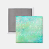 Blauwe en groene Abstracte kunst Magneet (Voorkant / Achterkant)