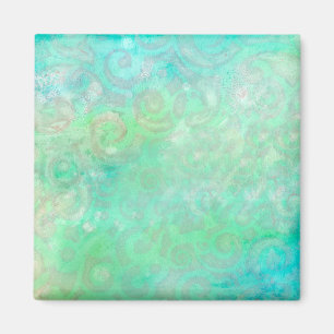 Blauwe en groene Abstracte kunst Magneet