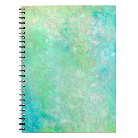 Blauwe en groene Abstracte kunst Notitieboek (Voorkant)