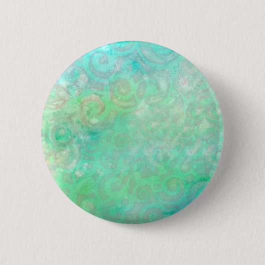 Blauwe en groene Abstracte kunst Ronde Button 5,7 Cm (Voorkant)