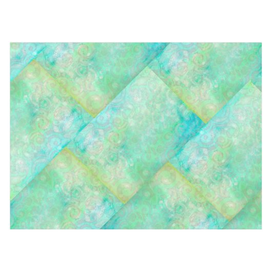 Blauwe en groene Abstracte kunst Tafelkleed (Voorkant (Horizontaal))