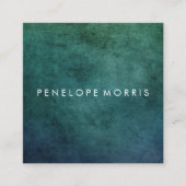 Blauwe en groene Abstracte schoonheidslijst Vierkante Visitekaartje (Voorkant)