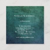 Blauwe en groene Abstracte schoonheidslijst Vierkante Visitekaartje (Achterkant)