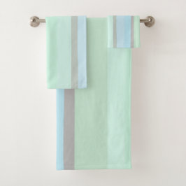 Blauwe en groene Abstracte strepen Bad Handdoek