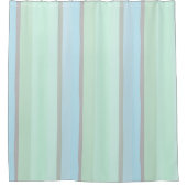 Blauwe en groene Abstracte strepen Douchegordijn (Voorkant)