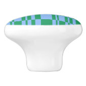 Blauwe en groene Abstracte strepen dressoir en lad Keramische Knop (Zijkant)