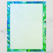 Blauwe en groene Abstracte Waterverf op printerfor Briefhoofd (Achterkant)
