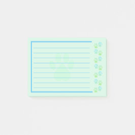 Blauwe en groene afdruknotities post-it® notes