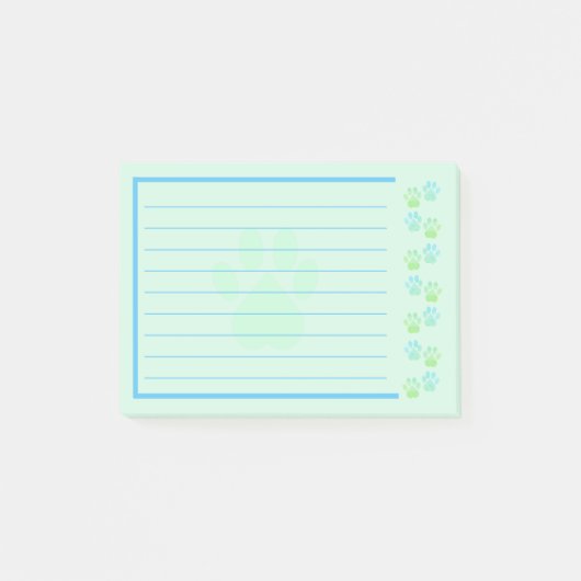 Blauwe en groene afdruknotities post-it® notes (Voorkant)