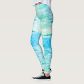 Blauwe en Groene Artsy Swirls Leggings (Links)