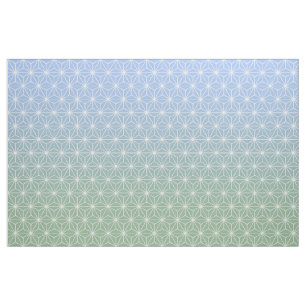 Blauwe en groene asanoha (kleine verkoop) stof