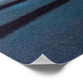 Blauwe en groene Aurora Borealis, IJsland Poster (Hoek)