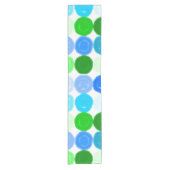 Blauwe en Groene Bellen Korte Tafelloper (Voorkant)
