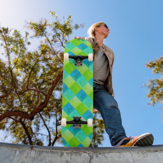 Blauwe en groene bijtende kool persoonlijk skateboard (Buiten 1)