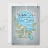 Blauwe en groene bijtende uitingen van het huwelij kaart (Voorkant)