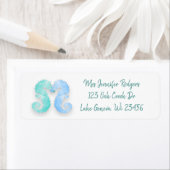 Blauwe en groene Blauwgroen Seapaarden Beachy Etiket (Insitu)