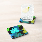 Blauwe en groene bloem bier onderzetter (Rechterzijde)