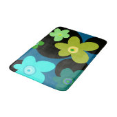 Blauwe en groene bloemen badmat (Gekanteld)