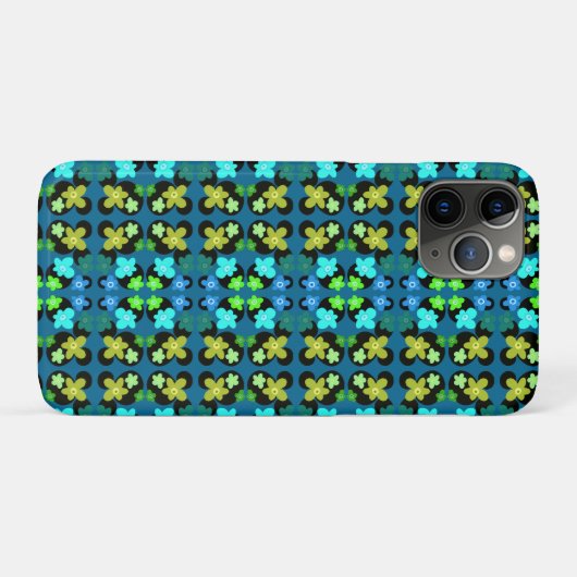 Blauwe en groene bloemen Case-Mate iPhone case (Achterkant (horizontaal))