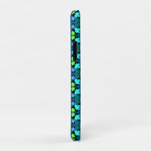 Blauwe en groene bloemen Case-Mate iPhone case (Achterkant/rechts)