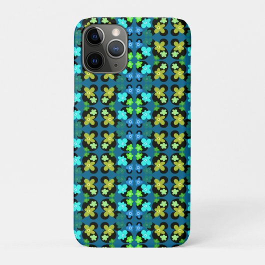 Blauwe en groene bloemen Case-Mate iPhone case (Achterkant)