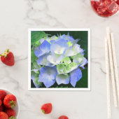 Blauwe en groene bloemen Hydrangea Papier servette Servet (Insitu)