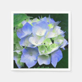 Blauwe en groene bloemen Hydrangea Papier servette Servet (Voorkant)