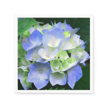 Blauwe en groene bloemen Hydrangea Papier servette
