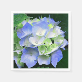 Blauwe en groene bloemen Hydrangea Papier servette Servet