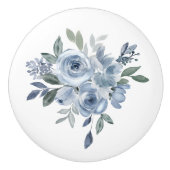 Blauwe en groene bloemen meubels keramische knop (Voorkant)