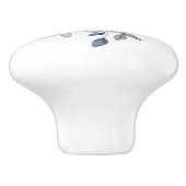 Blauwe en groene bloemen meubels keramische knop (Zijkant)