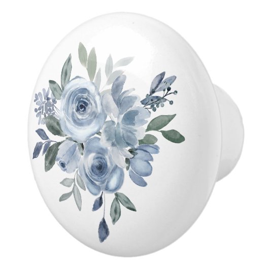 Blauwe en groene bloemen meubels keramische knop (Rechts)