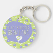 Blauwe en groene bloemen vriendelijkheid Sleutelha Sleutelhanger (Achterkant)