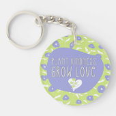 Blauwe en groene bloemen vriendelijkheid Sleutelha Sleutelhanger (Voorkant)
