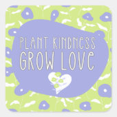 Blauwe en groene bloemen vriendelijkheid Stickers (Voorkant)