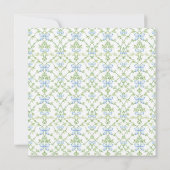 Blauwe en groene bogen en wijnstokken rooster notitiekaartje (Achterkant)