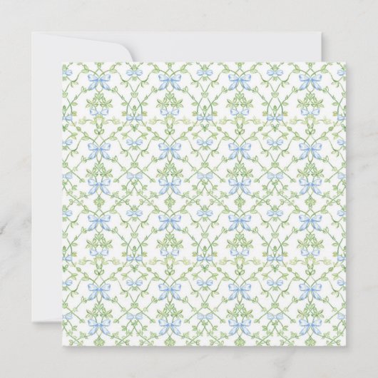 Blauwe en groene bogen en wijnstokken rooster notitiekaartje (Achterkant)