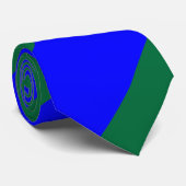 Blauwe en groene brede streep stropdas (Opgerold)