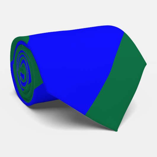 Blauwe en groene brede streep stropdas (Opgerold)