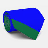 Blauwe en groene Brede Universiteitsband Stropdas (Opgerold)