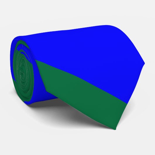 Blauwe en groene Brede Universiteitsband Stropdas (Opgerold)