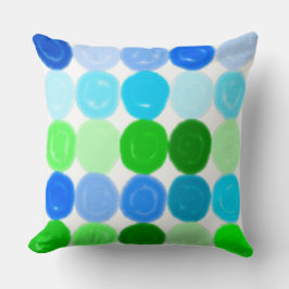 Blauwe en groene bubbels kussen