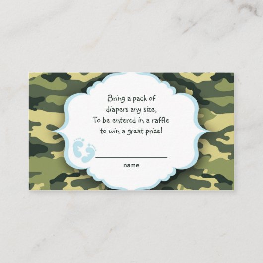 Blauwe en groene Camo verloting tickets of kaarten (Voorkant)