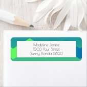 Blauwe en groene Chevron Return-adreslabels Etiket (Insitu)