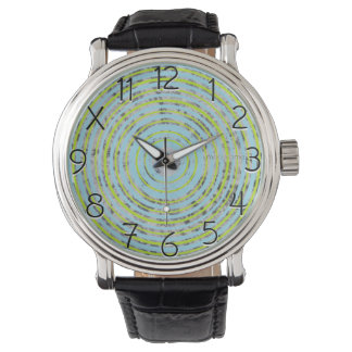 Blauwe en groene cirkels eWatch Horloge