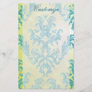 Blauwe en groene Damasbakkerij Briefpapier