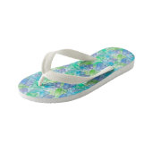 Blauwe en groene diamanten . kinder teenslippers (Schuin)