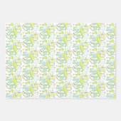 Blauwe en groene dinosaurus verjaardag inpakpapier vel (Voorkant 3)