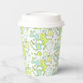 Blauwe en groene dinosaurus verjaardag papieren bekers (Links)