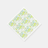 Blauwe en groene dinosaurus verjaardag servet (Hoek)